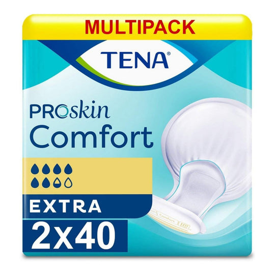 Tena Comfort Extra (Yellow) Incontinence Pads - Case Only 2 x 40