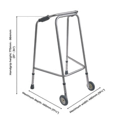 Ultra Narrow Walking Frame with Wheels – Medium - Millercare